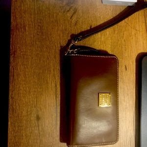 Brown Downey & Bourke wristlet wallet